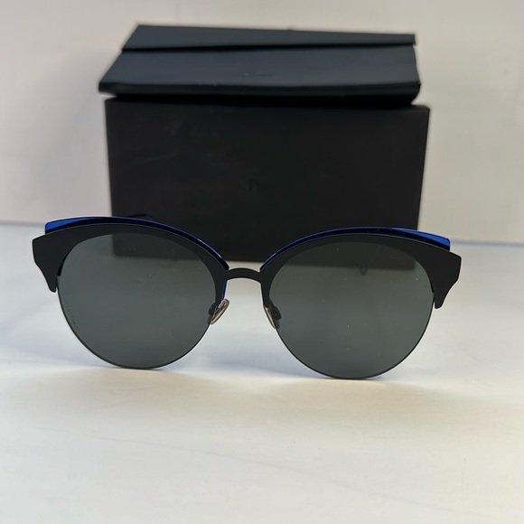 CHRISTIAN DIOR  Metal DioramaClub Sunglasses Black Blue - Picture 7 of 17